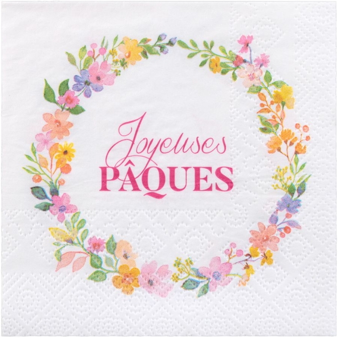 12 Petites Serviettes Printemps Joyeuses P�ques 