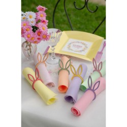 6 Ronds de Serviettes Lapin - Multicolores. n�1