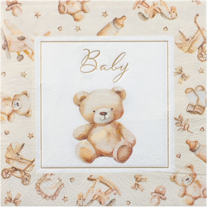 12 Serviettes Little Teddy