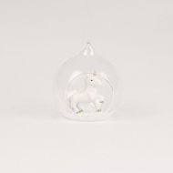 Suspension  Bulle de verre Licorne (7 cm)