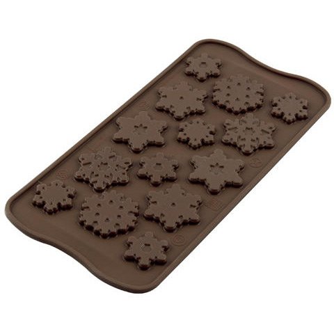 Moule Easy Choc 14 Flocons  plat - Silicone 