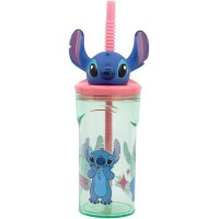 Gobelet en Plastique 360 ml avec Paille et Figurine 3D – Stitch