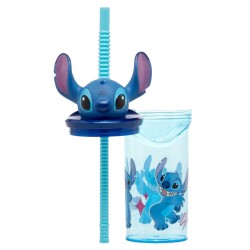 Gobelet en Plastique 360 ml avec Paille et Figurine 3D � Stitch - D�class�. n�1