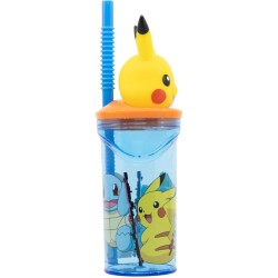 Gobelet en Plastique 360 ml avec Paille et Figurine 3D  Pokmon - Dclass. n1