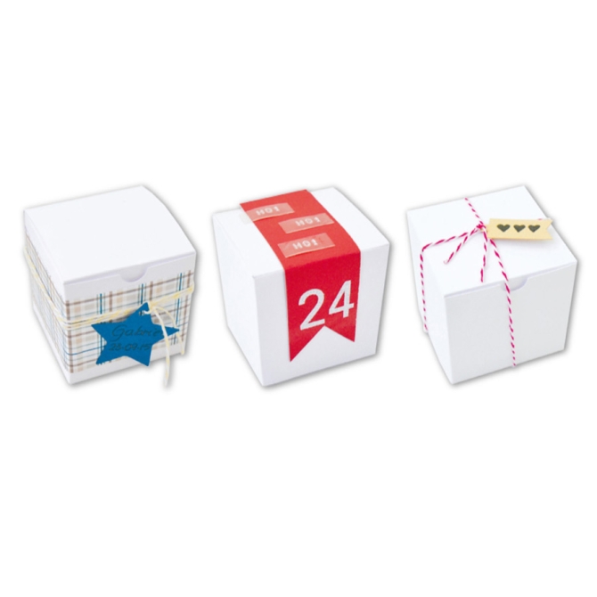 6 Mini Boites Cubes (5, 5 cm)  dcorer - Carton Blanc 