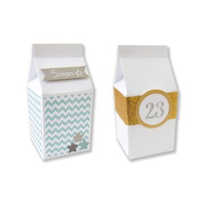 6 Petites Boites  lait (7 cm)  dcorer - Carton Blanc