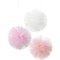 3 Décorations Pompons Tulle Love Pink (25 cm) images:#0