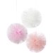 3 Décorations Pompons Tulle Love Pink (25 cm). n°1