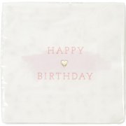 16 Serviettes Happy Birthday Love Pink