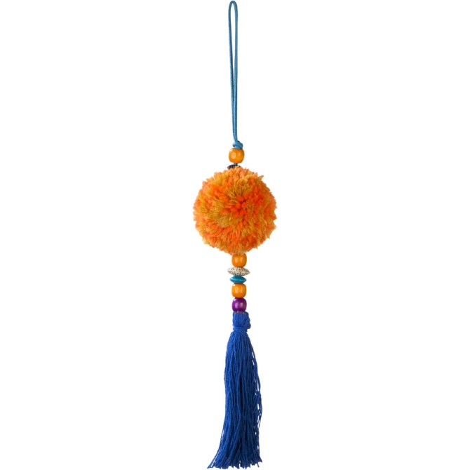 Dco Pompon Latina Orange / Bleu 