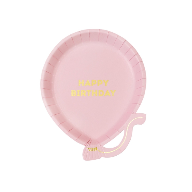 12 Assiettes Ballon Pink Birthday 