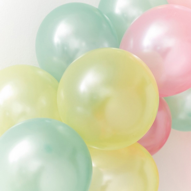 16 Ballons Rainbow Pastel 