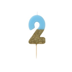 Bougie Blue Or Chiffre 2