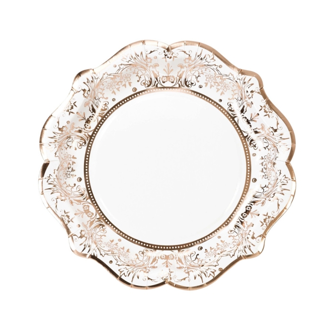 12 Assiettes Elgance Rose Gold 