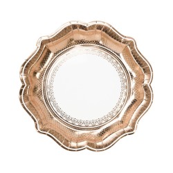 12 Assiettes Elgance Rose Gold. n1