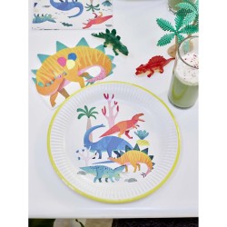 8 Assiettes Dino Colors - Recyclable. n2