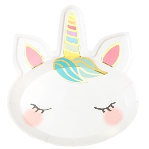 8 Assiettes Licorne Pastel