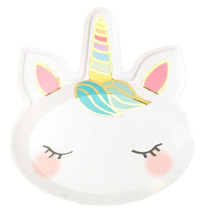 8 Assiettes Licorne Pastel 