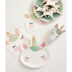 8 Assiettes Licorne Pastel. n1