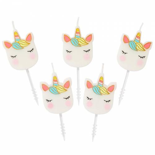 5 Bougies Licorne Pastel Decorations Anniversaire Annikids