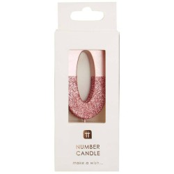 Bougie 0 Glitter Rose Gold. n1
