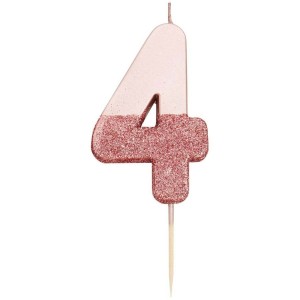 Bougie 4 Glitter Rose Gold
