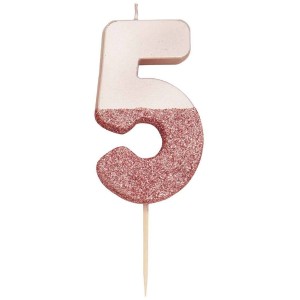 Bougie 5 Glitter Rose Gold