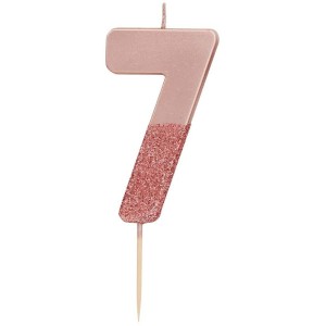 Bougie 7 Glitter Rose Gold
