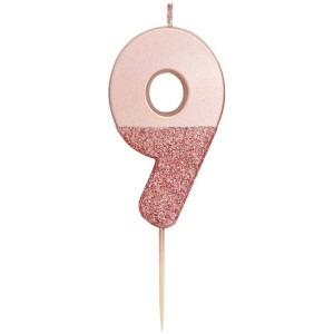 Bougie 9 Glitter Rose Gold