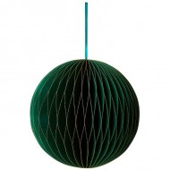 Boule Nid d'Abeille Pailleté Vert - 30 cm