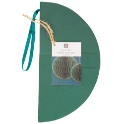 Boule Nid d Abeille Paillet Vert - 23 cm. n3