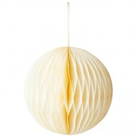 Boule Nid d'Abeille Paillet Blanc -23 cm