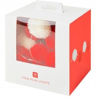Guirlande Lumineuse Pom-pom Rouge/Blanc 20 LED - 2m