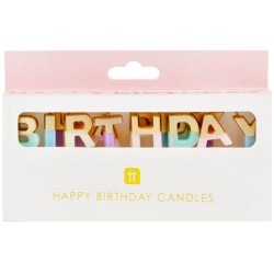 Mini Bougies Happy Birthday Pastel (6 cm). n2