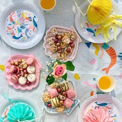 12 Petites Assiettes Coquillage Sirne Party. n4