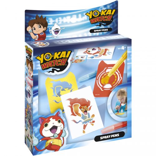 Kit Creatif Pochoirs Et Stylos Spray Yo Kai Watch Pour L Anniversaire De Votre Enfant Annikids