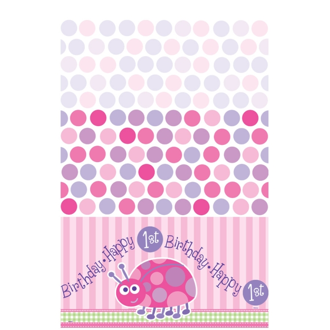 Nappe plastique First Birthday Coccinelle Rose 