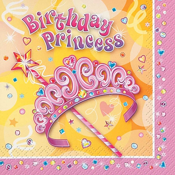 16 Serviettes Birthday Princess 
