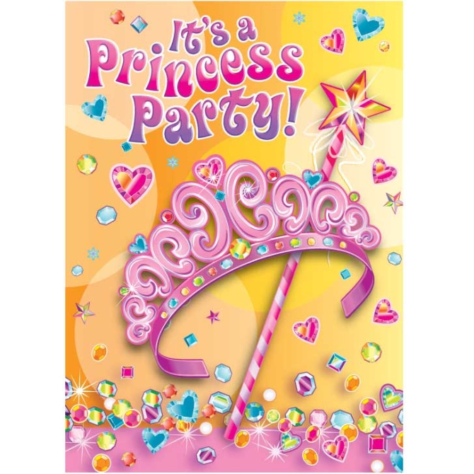 8 Invitations Birthday Princess 