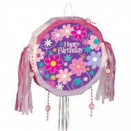 Pull Pinata dépliable Happy Birthday Flower