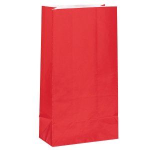 12 Sacs papier Rouge