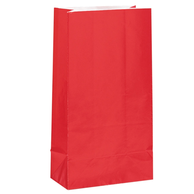 12 Sacs papier Rouge 