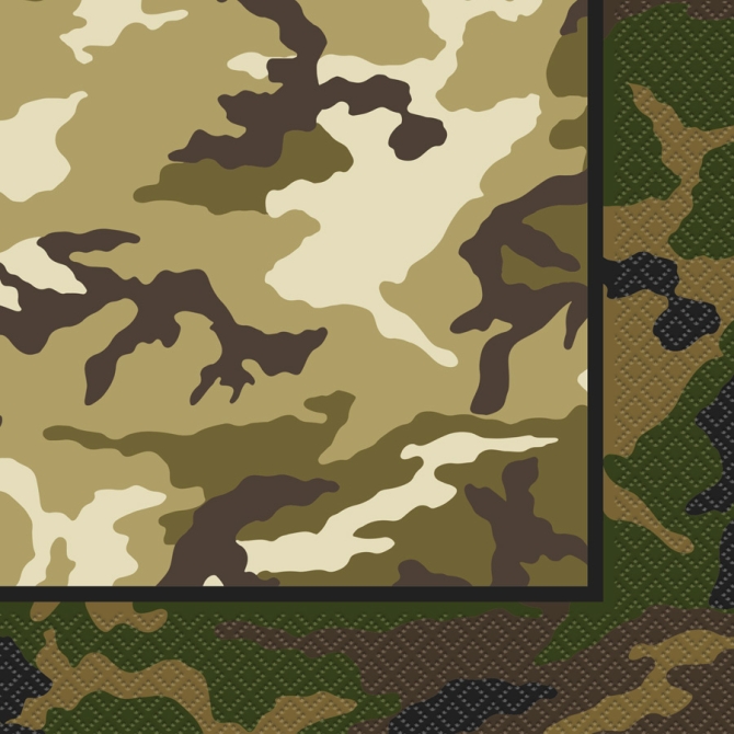 16 Serviettes Camouflage 