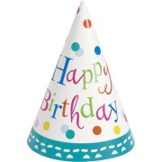 8 Chapeaux Happy Birthday Confetti