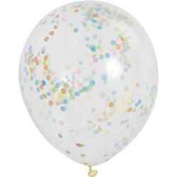 6 Ballons transparents et Confetti Multicolores. n2
