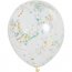 6 Ballons transparents et Confetti Multicolores