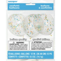 6 Ballons transparents et Confetti Multicolores. n3