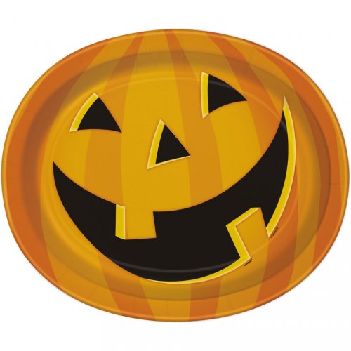 8 Assiettes Ovales Smiling Pumpkin 