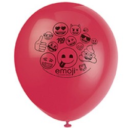 8 Ballons Emoji Smiley Multicolores. n3