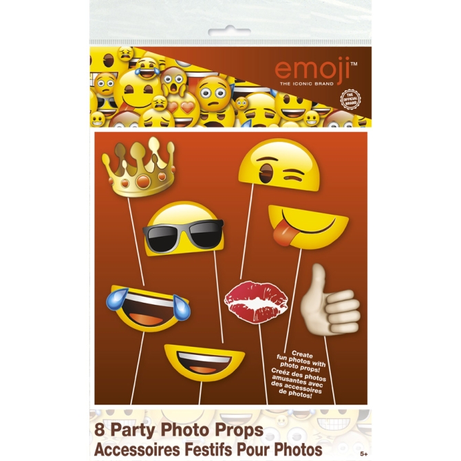 Kit 8 Photo Booth Emoji Smiley 